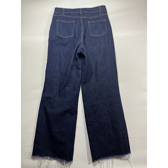 OAT New York Women's Dark Wash Wide Leg Blue Denim Jeans - Size 8/29 (30x29) - Picture 2 of 4